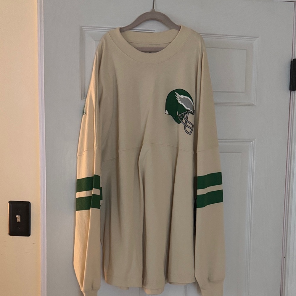Fanatics Cream and Green Women's Jersey Top